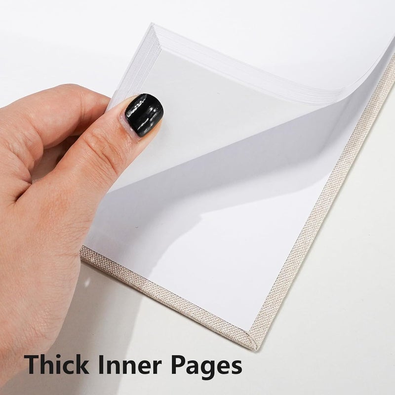 Hiwhy 7x7 Inch Scrapbook DIY Photo Album Linen Cover Hardcover White Pages 20 Sheets Small Scrap Memory Book Beige - Image 5